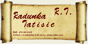 Radunka Tatišić vizit kartica